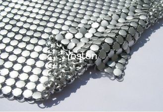 China Metallic Sequined Aluminum Mesh Shower Curtain , Mesh Drapery Fabric Soft Texture supplier