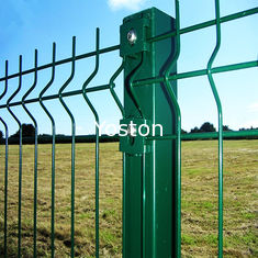 China Folding Curved PVC Coated Steel Wire Fencing , Heavy Gauge Wire Fence Panels For School supplier