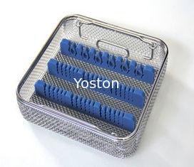 China Welded / Perforated Endoscopes Sterilization Trays , Sterilization Baskets Stainless Steel supplier