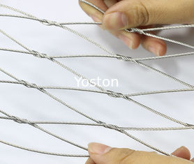 China Rhombus Stainless Steel Cable Netting , Bird Aviary Steel Cable Mesh No Toxic supplier