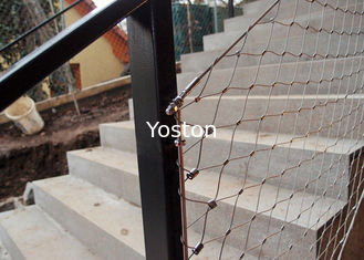 China Decorative Ferrule Flexible Stainless Steel Wire Rope Mesh Fence For Stair Railing supplier