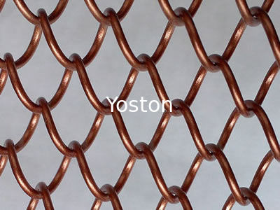 Metal Decorative Wire Mesh Curtain Antique Brass Color For