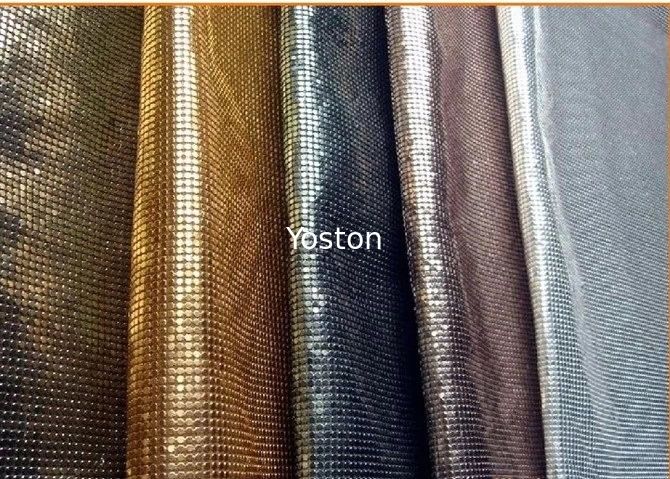 Flexible Metal Bead Curtain Room Divider Metal Sequin Fabric For