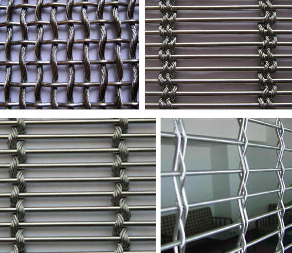 Facade Stainless Steel Wire Mesh Screen Fabrics Architectural Mesh Cladding