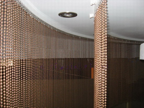 Hanging Ball Chain Beaded Wire Mesh Curtain Shimmer Metal Area Separators