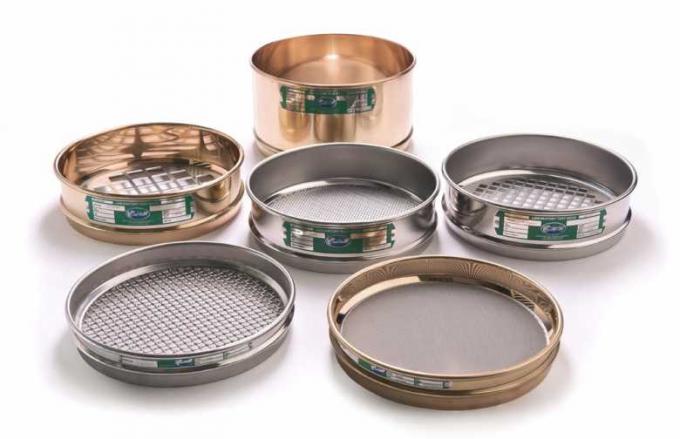 Solid Structure Woven Wire Sieves Stainless Steel / Brass Material Long Service Life