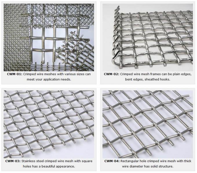 AISI 304 Plain Weave Stainless Steel Crimped Wire Mesh Screen 3 -- 500 µm Aperture