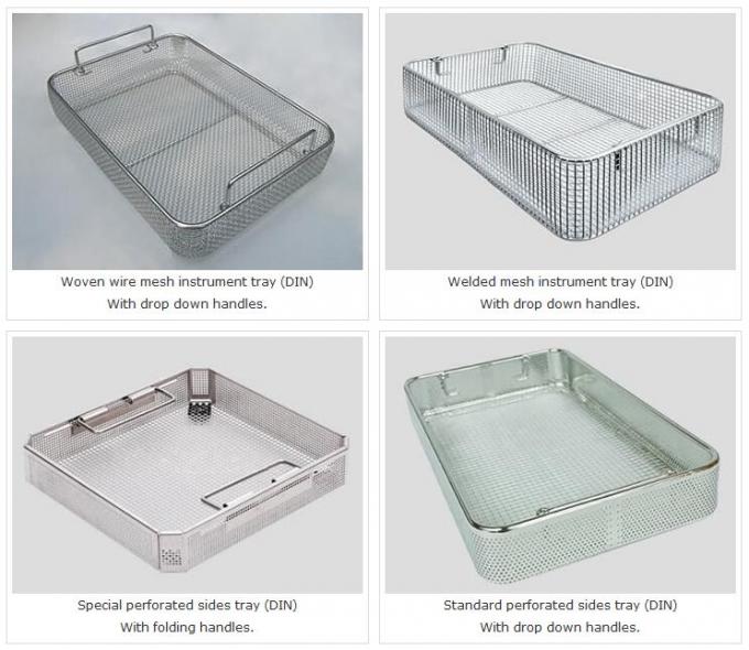 Stackable Structure Stainless Steel Wire Mesh Baskets For Medical Sterilization