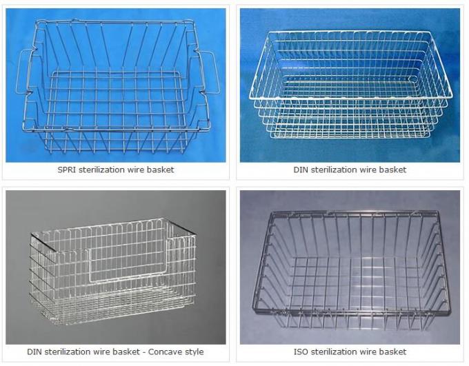 High Strength Metal Sterilization Trays Wire Basket Stackable For Washing Processes
