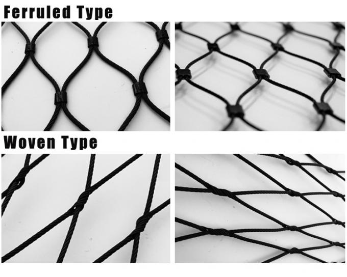 Black Oxide Coated Stainless Steel Netting Mesh , Wire Cable Netting Anti Weather
