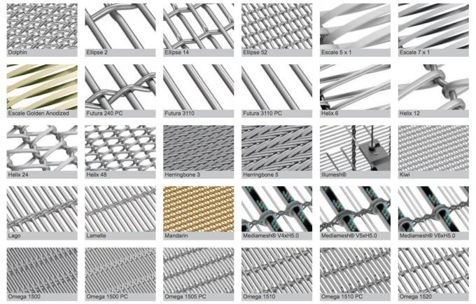 Wall Cladding Architectural Wire Mesh Flexible Solid Structure Corrosion Resistant