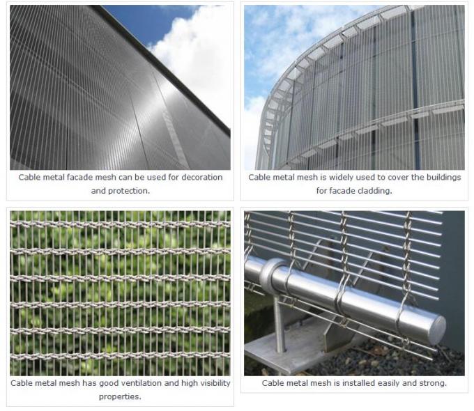 Decorative Stainless Steel Architectural Wire Mesh Crimped For Facade Cladding
