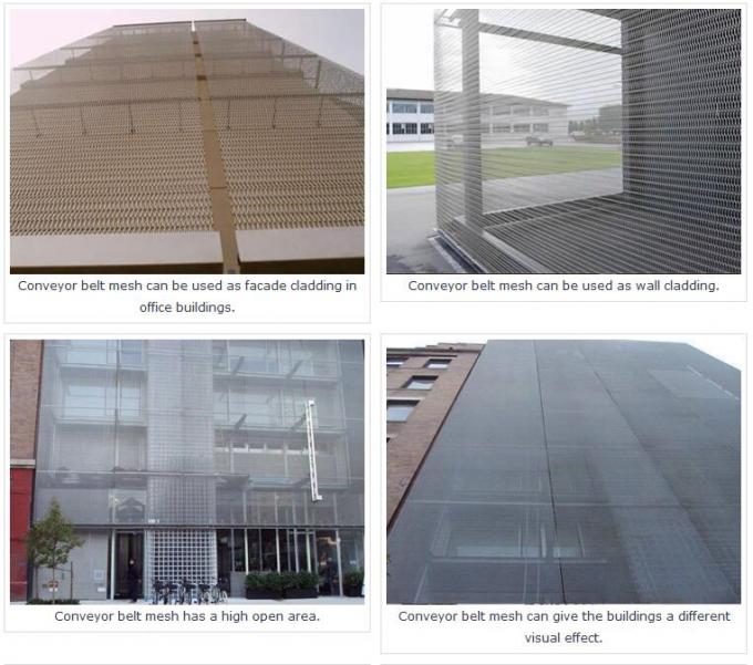 Stainless Metal Architectural Wire Mesh Conveyor Belt Facade Decoration