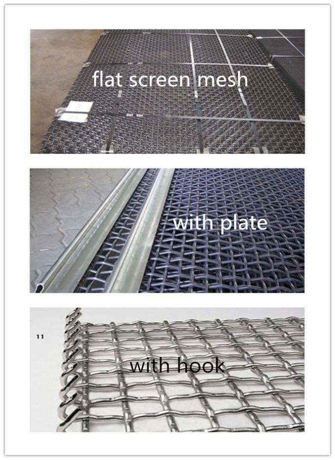 High Tensile 65mn Woven Steel Mesh Panels , Vibrating Screen Mesh For Crusher
