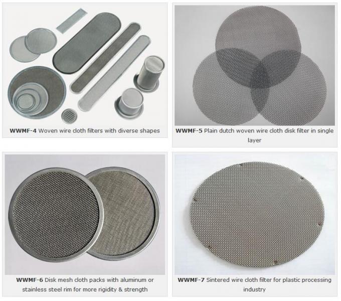 316 Stainless Steel Wire Mesh Filter Disc 1-635 Mesh For Plastic Extruder
