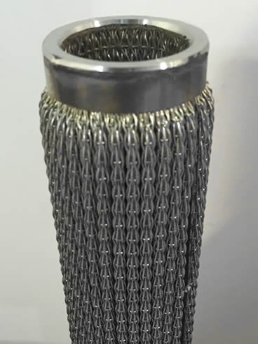 Knitted mesh cartridge filter