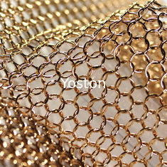 China Bronze Color Chain Mail Ring Metal Mesh Curtain Panels For Space Divider supplier